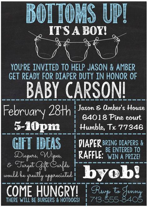 Diaper Shower Invitations, Diaper Party Invitations, Baby Shower Chalkboard, Diaper Party, Unicorn Party Invites, Baby Shower Bbq, Pamper Party, Unicorn Baby Shower, Chalkboard Style