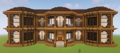 This is a large wooden mansion in minecraft that i have made and in this video i am going to show you have to build, this large wooden mansion step by step. I hope you all like it feedback and suggestions are welcome if you like what you see consider to like, share and subscribe #minecraft #minecratlive #minecraftbuilds Wooden Mansion Minecraft, Minecraft Dnd, Minecraft Houses Blueprints Step By Step, Mansion In Minecraft, Wooden Mansion, Medieval Mansion, Big Minecraft Houses, Minecraft Brick, Minecraft Creative