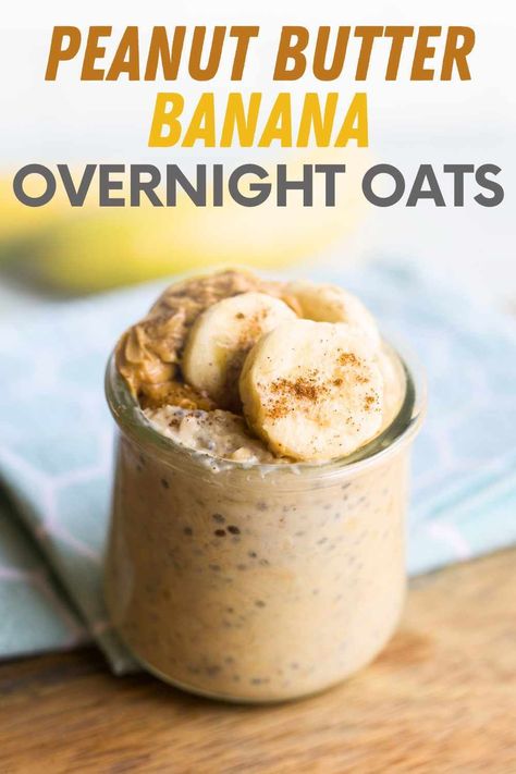 Banana Overnight Oats Recipe, Peanut Butter Banana Overnight Oats, Breakfast Recipe Ideas, Oats Recipes Breakfast, Overnight Oats With Yogurt, Oat Breakfast, Easy Breakfast Casserole Recipes, Peanut Butter Overnight Oats, Breakfast Quiche Recipes