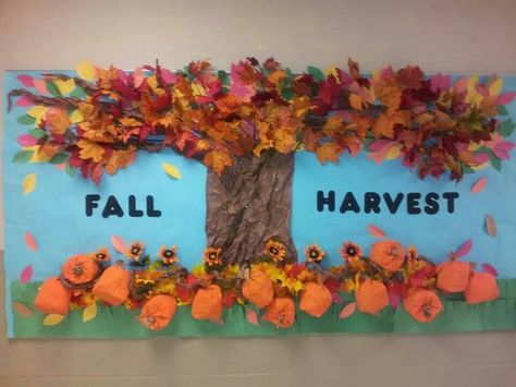 My class bulletin for fall Fall Ideas For Bulletin Boards, Fall School Decor, Fall Bulletin Boards For Elementary, Thankful Tree Bulletin Board, Fall Classroom Door, Bulletin Board Tree, Elementary Bulletin Boards, Thanksgiving Bulletin Boards, Halloween Bulletin Boards