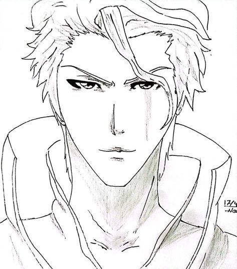 Aizen Drawings, Bleach Anime Art Drawing, Aizen Sketch, Aizen Drawing, Anime Drawing With Pencil, Bleach Sketch, Bleach Drawing, Sketch Images, Bus Games