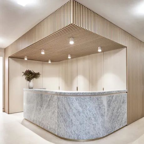 Clinic Lobby Waiting Area, Luxury Dental Clinic Design, Lobby Desk, Luxury Hotel Lobby, Lobby Desks, Doctors Clinic, House Lobby, Colony House, Reception Desk Design