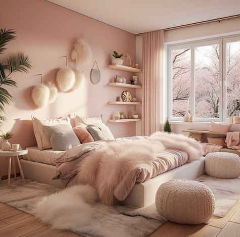 Teenage Pink Bedroom, Bedroom Ideas Girls Teenage, Small Teenage Girl Bedroom, Blush Bedroom Ideas, Room Teen Girl, Teenager Bedroom Design, Bedroom Ideas For Teenage Girl Rooms, Cozy Small Bedrooms, Teenager Bedroom