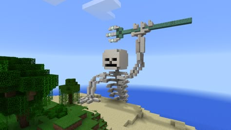 Minecraft Building Designs, Minecraft Skeleton, Minecraft Building Blueprints, Vila Medieval, Minecraft Statues, Minecraft Structures, Minecraft House Plans, Easy Minecraft Houses, Cool Minecraft Creations