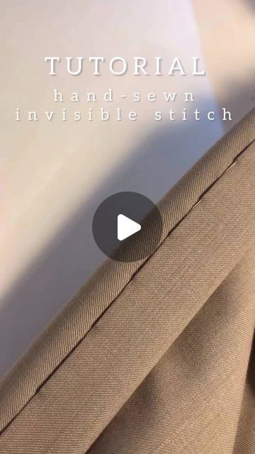 Invisible Stitch By Hand, Hands Tutorial, Invisible Hand, Invisible Stitch, Instagram Friends, The Invisible, Sewing Skills, Sewing Tutorials, Hand Sewn