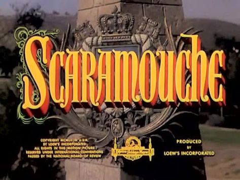 Scaramouche 1952, Title Screen, Old Movie, Cute Website, Film Credits, Film Score, Opening Credits, Title Design, Title Card