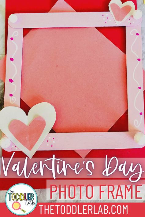 Create an adorable keepsake gift with this Valentine's Day photo frame craft for preschoolers and toddlers. Photo Frame Craft, Photo Frame Crafts, Craft For Preschoolers, Valentines Frames, Activity For Toddlers, Construction Paper Crafts, Children Education, Popsicle Crafts, Preschool Projects