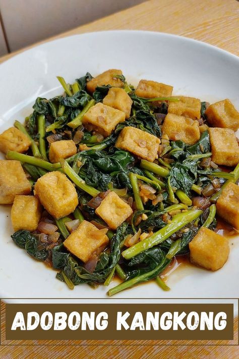 Kangkong Leaves, Kangkong Recipe, Adobong Kangkong, Filipino Vegetable Dishes, Filipino Vegetable Recipes, Filipino Adobo, Different Sauces, Spinach Healthy, Water Spinach