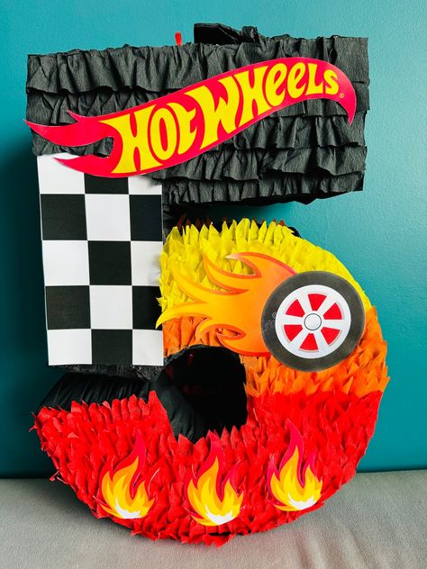 Hotwheel Party Decorations, Hot Wheels Pinata, Hot Wheels Diy, Hot Wheels Birthday Party, Hot Wheels Themed Birthday Party, Monster Jam Birthday Party, Monster Jam Birthday, Princess Jasmine Birthday Party, Monster Truck Theme