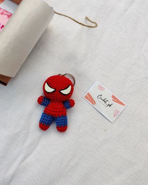 Spiderman Keychain 🕷️🕸️ Get your customized crochet action figure keychains from us 💗 . . . Inbox us to place your orders <3 . . #crochet #spidermankeychains #handmade #crochetersofinstagram #crochetaddict #crochetlove #crocheting #knitting #yarn #instacrochet #handmadewithlove #croche #crochetinspiration #diy #crochetlover #yarnaddict #knittersofinstagram #croch #love #crocheted Crochet Hanging Spiderman Pattern, Crochet Gift Ideas For Bf, Spiderman Crochet Keychain, Crochet Spiderman Keychain, Spiderman A Crochet, Spiderman Keychain, Crochet Spiderman, Spiderman Crochet, Custom Spiderman