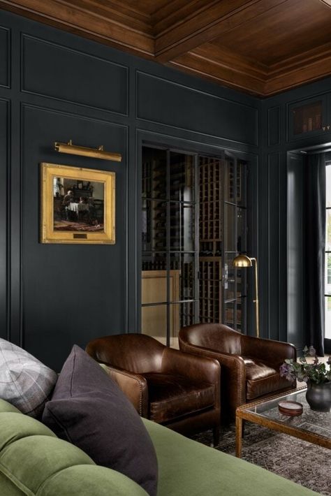 Top Ten Paint Colors - Studio McGee Herringbone Hardwood Floors, Hilltop Estate, Whiskey Room, Studio Mcgee, Wine Room, Design Living Room, Lounge Room, Home Office Design, Picture Light