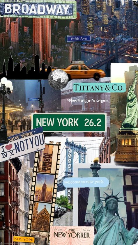 New York City 🗽 New York Famous Places, New York Mood Board, New York Collage, Nyc Dream, Life In Usa, Iphone Wallpaper Preppy, Nyc Photos, New York Vibes, New York City Vacation