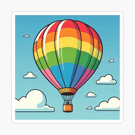 Get my art printed on awesome products. Support me at Redbubble #RBandME: https://www.redbubble.com/i/sticker/Hot-Air-Balloon-Pop-Art-Style-by-artofuniverse/163580676.EJUG5?asc=u Cartoon Hot Air Balloon, Trendy Balloons, Room Artwork, Balloon Illustration, Balloon Pop, Printed Balloons, Powerful Art, Colourful Balloons, Sky Art