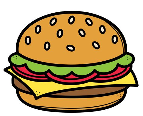 Favourite Food Drawing, Hamburger Clipart, Hamburger Drawing, Burger Icon, Pizza Drawing, School Kids Crafts, English Learning Books, Best Nature Wallpapers, Kindergarden Activities