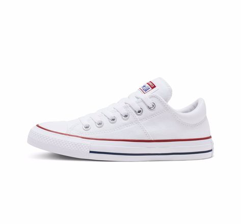 Chuck Taylor All Star Madison Low Top #shoe #shoes #womenshoes Women In White, Shoe For Women, Custom Boots, White Shoes Sneakers, White Converse, Converse Sneakers, Converse Chuck Taylor All Star, Athletic Outfits, Womens Converse