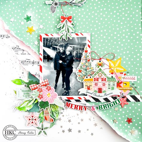 December Mood Board, Winter Scrapbooking, Christmas Scrapbook Pages, Christmas Scrapbook Layouts, Project Life Scrapbook, Hip Kit Club, Christmas Layouts, Merry Bright Christmas, Yt Channel