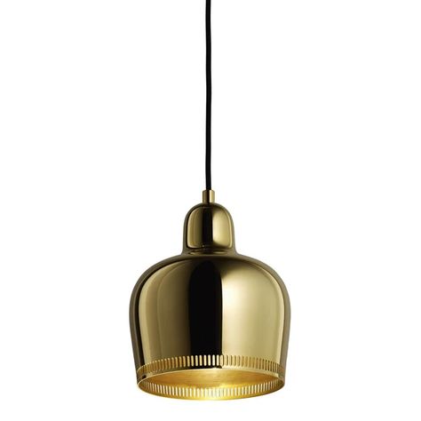 Artek Golden Bell Savoy Pendant Light A330S - DPG Platform Bell Pendant Light, Walter Gropius, Cable Lighting, Blue Room, Bell Pendant, Blue Rooms, Pierre Frey, Inverness, Chandeliers And Pendants