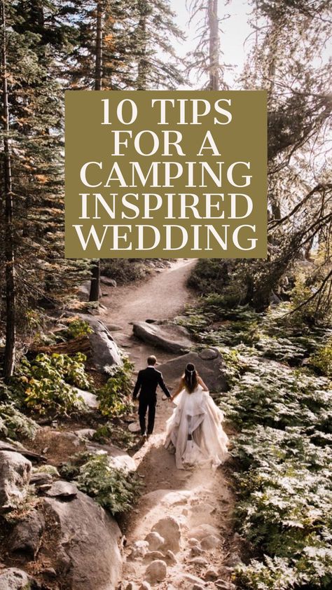 A couple that loves to camp, outdoors & adventure will love these wedding ideas. Trees galoreee #weddingplanning #outdoorwedding #receptionideas #ceremonyideas Camping Wedding Ideas, Adventure Wedding Theme, Campsite Wedding, Campground Wedding, Camping Wedding, Summer Camp Wedding, Cabin Wedding, Couple Ideas, And So It Begins