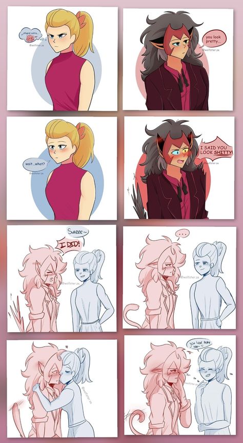 Adora X Catra Kiss, Adora X Catra Comics, Shera Comics, Catadora Fanart, She Ra Characters, Hey Adora, Anime Crafts Diy, Adora She Ra, She-ra Catra