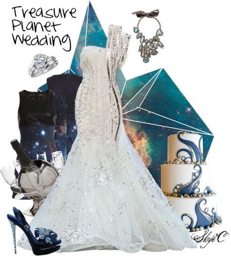 "Treasure Planet Themed Wedding" by rubytyra on Polyvore Treasure Planet Wedding, Planet Wedding, Moon Wedding Theme, Basil Soda, Disney Inspired Wedding, Disney Themed Outfits, Disney Weddings, Moon Wedding, Disney Couture