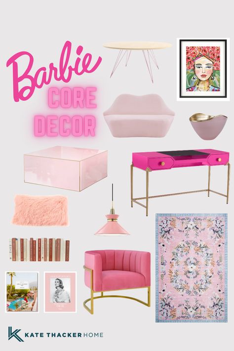 Interior decor that has Barbie in mind. Let's turn our house into Barbie's dream house! Shop direct to trade vendors for all things Barbie inspired. Maybe even through in a blob mirror! #barbie #interiordecor #pink #blobmirror #thebarbiemovie Barbie Interior Design, Barbiecore Decor, Barbie Interior, Barbie Living Room, Fun Objects, Blob Mirror, Barbie Inspired, Barbie Core, House Shop