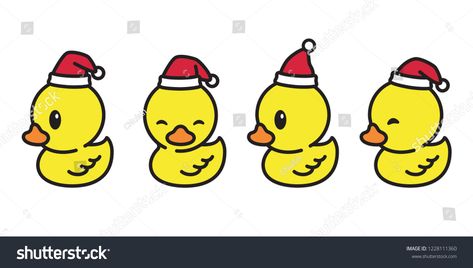 Christmas Duck Drawing, Rubber Duck Drawing, Duck Emoji, Duck Vector, Duck Character, Duck Stuff, Christmas Cards Drawing, Duck Illustration, Duck Drawing