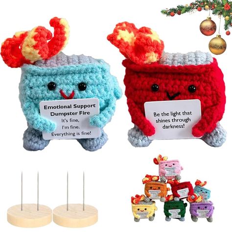 PRICES MAY VARY. 【Emotional Support Dumpster Fire】In life's chaos, our crochet emotional support dumpster fire offers warmth encouragement. comes with heartwarming cards Bosjct 【Hand Made】Our Emotional Support Dumpster Fires are hand-stitched, soft, comfortable, delicate, elastic, resistant to deformation fading Bosjct 【Adorable Design】This Emotional Support Dumpster Fire is skillfully crafted with crochet techniques, resulting in an adorable and eye-catching doll Bosjct 【Versatile Decor】Whether Crochet Emotional Support, Lumps Of Coal, Positive Potato, Accessories Crochet, Dumpster Fire, Encouragement Cards, Emotional Support, Amazon Art, Crochet Techniques