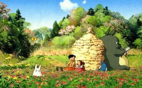 My Neighbor Totoro HD Wallpaper | Background Image | 2000x1148 | ID:9139 - Wallpaper Abyss Totoro Wallpaper Desktop, Ghibli Wallpaper Desktop Hd, Ghibli Wallpaper Desktop, Totoro Wallpaper, Art Studio Ghibli, Ghibli Wallpaper, Japanese Countryside, Studio Ghibli Background, Wallpaper Notebook