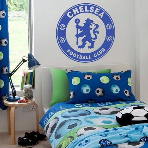 Bedroom for boys. Football Bedroom, Sports Wallpaper, Teenager Bedroom Boy, Team Theme, Bed Kids, Bedroom Theme, Football Bedding, Soccer Theme