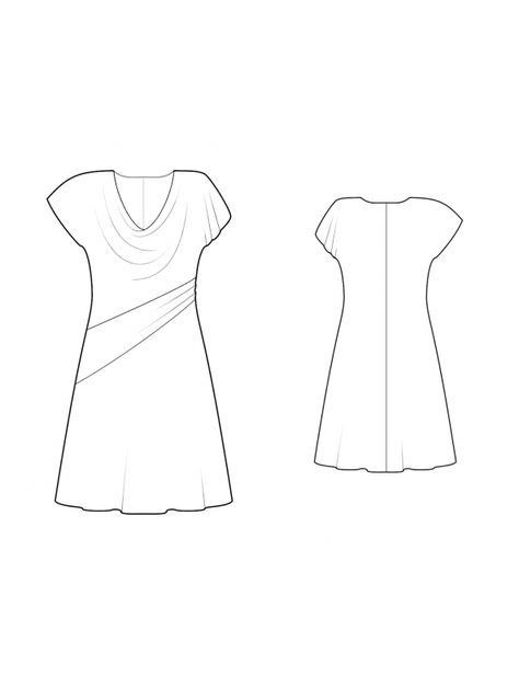 Fashion Designer Sewing Patterns - Cowl Neck Dress Cowl Neck Dress Pattern Free, Cowl Neck Slip Dress Pattern Free, Cowl Neck Drafting, Sew Cowl Neck Dress, Luxury Bias-cut Cowl Neck Dresses, Cowl Neck Dress Pattern, Dress Pattern Free, Dressmaking Patterns, Dress Illustration