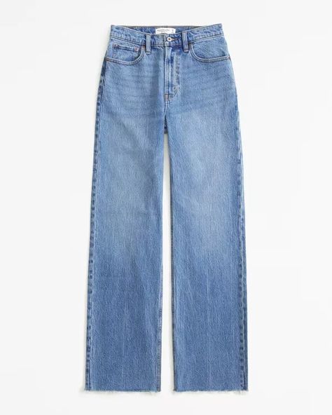 Women's High Rise 90s Relaxed Jean | Women's Bottoms | Abercrombie.com | Abercrombie & Fitch (UK) High Rise 90s Relaxed Jean, Abercrombie Jeans, Outfit Collage, Women's Bottoms, Abercrombie And Fitch Jeans, Relaxed Jeans, Loose Jeans, Medium Wash Jeans, Single Breasted Jacket