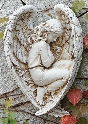 Angel Garden Statues, Angel Garden, Sleeping Angel, Cemetery Angels, Cemetery Statues, I Believe In Angels, Angel Statue, Art Of Manliness, Angel Sculpture