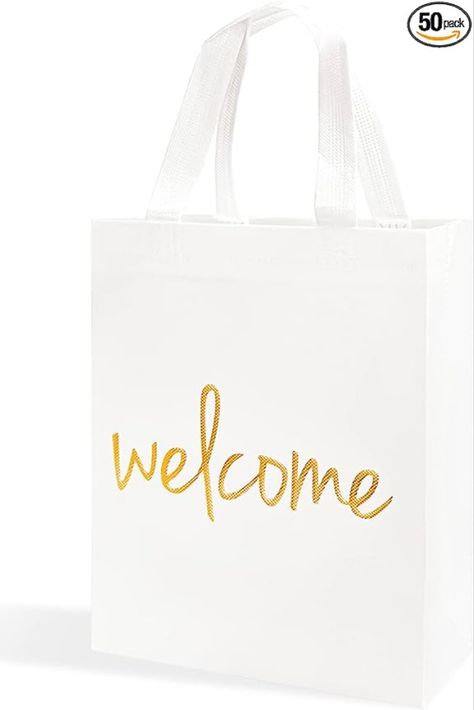 50 Counts Medium Size Eco-Friendly Non-Woven Guest Gift Bags, 11x4x9 Inche Wedding Goodie Bags For Guests, Welcome Gifts For Guests, Wedding Welcome Bag Ideas, Welcome Bag Ideas, Wedding Goodie Bags, Guest Gift Bags, Welcome Bag, Gifts For Guests, Wedding Welcome Bags