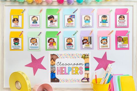 Classroom Jobs Free, Classroom Job Board, Starting A Daycare Center, Class Jobs Display, Classroom Jobs Board, Kindergarten Jobs, Classroom Jobs Display, Jobs For Students, Helper Jobs