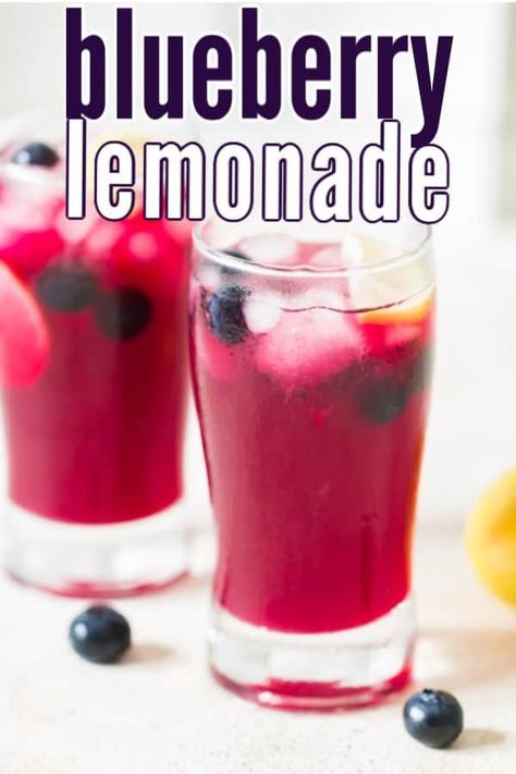 Cool refreshing blueberry lemonade is what you need to beat the summer heat. This refreshing berrlicious lemonade is a wonderful twist to classic lemonade. #lemonaderecipe #summerdrink #blueberry #recipe #easy #homemade #blueberrylemonade #howtomake #coolingdrinks #refreshingdrinks #thirstquencher #fruitydrink Blueberry Lemonade Recipe, Thyme Lemonade, Pink Lemonade Blueberry, Classic Lemonade, Blueberry Recipe, Blueberry Simple Syrup, Ice Lemon Tea, Blueberry Vodka, Vodka Lemonade