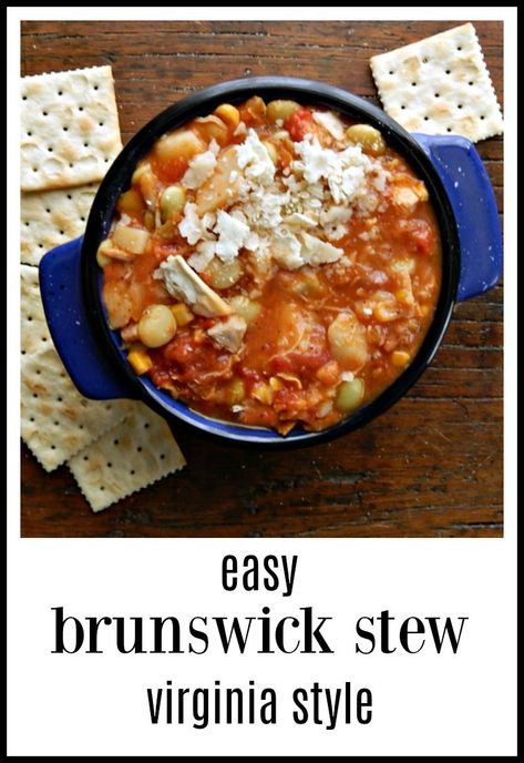 Virginia Brunswick Stew Recipe, Chicken Brunswick Stew Recipe, Easy Brunswick Stew, Recipe For Brunswick Stew, Best Brunswick Stew Recipe, German Recipes Dinner, Colonial Virginia, Brunswick Stew Recipe, Nerdy Recipes