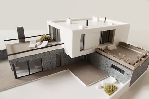 Architectural scale model of house.Scale 1:100 Home Roof Design, Scale Model Architecture, Maquette Architecture, Architectural Scale, Concept Models Architecture, Architectural Model, Architecture Model House, Architecture Model Making, Cultural Architecture