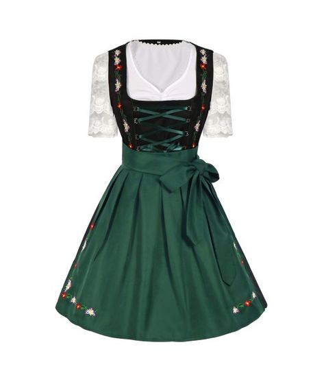 Bavarian Women Green Dress German Oktoberfest Halloween Carnival Costume-Skycostume Beer Costume, Tied Dress, Dress Apron, Oktoberfest Beer, Cloth Dress, Costume Dress, Munich, Traditional Style, Carnival