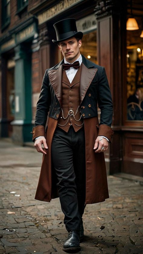 Men Steampunk Fashion, Steampunk Fashion Men, Steampunk Outfit Men, Victorian Male Fashion, Modern Steampunk Fashion, Steampunk Costume Male, Steampunk Mens Fashion, Steampunk Male, Male Fantasy Clothing