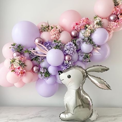 Faster shipping. Better service Bunny Theme Decorations, Bunny Balloon Garland, Floral Balloon Decor, Unique Balloon Garland, Unique Balloon Decorations, Easter Balloons Ideas, Easter Balloon Bouquet, Bunny Balloon Arch, Easter Balloon Decorations