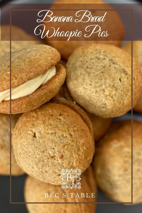 Whoopie Pies are bite sized cake sandwiches. Share with friends, and great for school snacks. Thermomix and Conventional methods. Cheesy Cauliflower Patties, Banana Whoopie Pies, Cake Sandwiches, Whoopee Pie, Cauliflower Patties, British Scones, Vegetarian Snack, Cake Stall, Homemade Scones