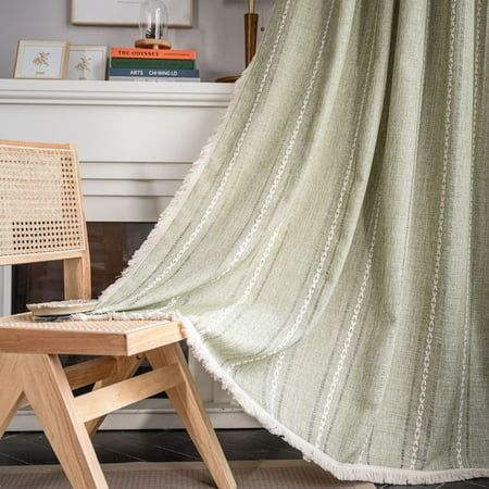 Green Windows, Tassel Curtains, Farmhouse Curtains, Boho Curtains, Beautiful Curtains, Cotton Curtains, Curtain Material, Rod Pocket Curtains, Window Drapes