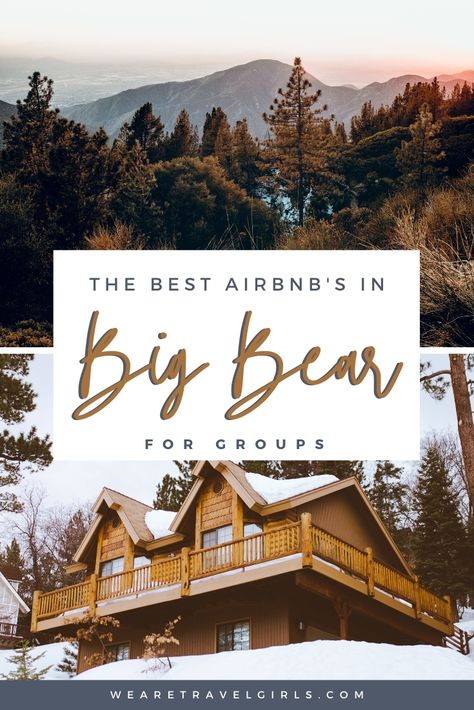 Find the 6 best places to stay in Big Bear California, especially if you are going with family or with a group. These Big Bear AirBnBs have plenty of space and are perfect for a summer or winter getaway. #bigbearcalifornia #bigbear | big bear airbnb | big bear lake airbnb | best airbnb in big bear california | best airbnb big bear california | big bear california airbnb | where to stay in big bear california | big bear where to stay | best places to stay in big bear Big Bear House, Big Bear Lake Wedding, Big Bear Bachelorette Weekend, Big Bear California Cabins, Lake Airbnb, California Airbnb, Big Bear Trip, Airbnb Elopement, Large Hot Tub