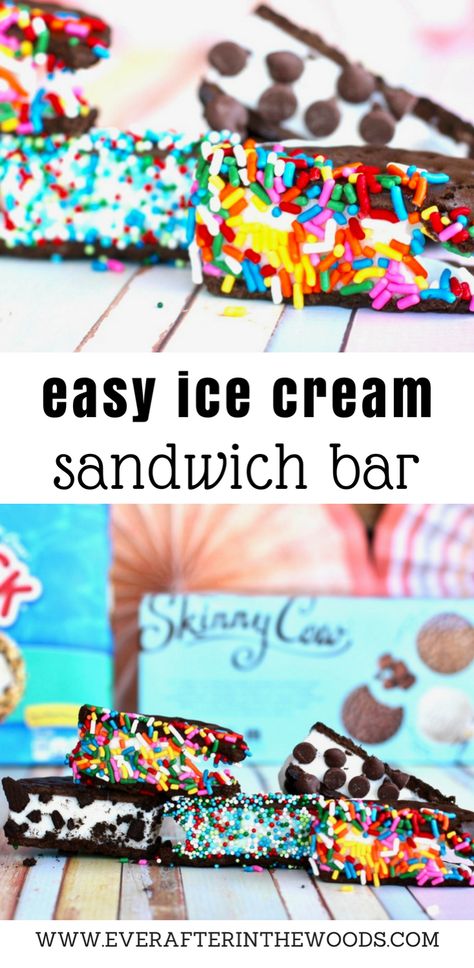 Cream Cheese Ice Cream, Ice Cream Sandwich Bar, Ice Sandwich, Easy Ice Cream Sandwiches, Vanilla Ice Cream Sandwich, Bar Ad, Flavored Ice Cubes, Ice Cream Sundae Bar, Roast Beef Sandwich