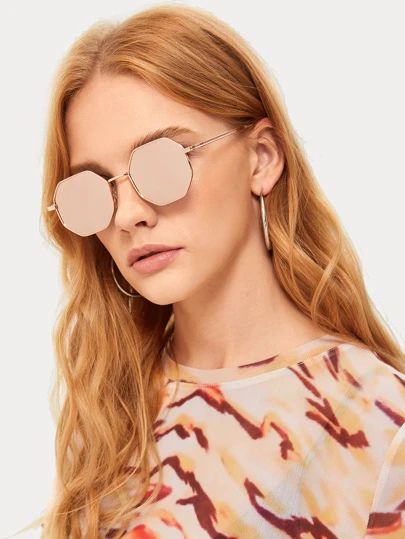 Circular Sunglasses, Geometric Sunglasses, Oversized Round Sunglasses, Rose Gold Sunglasses, Frame Mirror, Uv Sunglasses, Fashion Glasses, Blue Lenses, Glasses Online