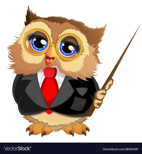 Owl Wizard, Owl Pics, Owl Teacher, Owl Cartoon, Owl Pictures, Beautiful Owl, Cartoons Png, Cartoon Background, Red Tie