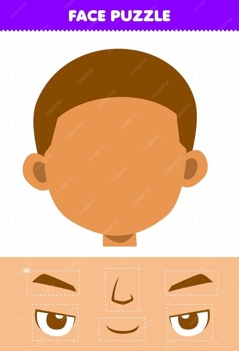 Premium Vector | Education game for children face puzzle cut and glue cut parts of cute cartoon boy character Face Puzzle Preschool, Cartoon Boy Character, Face Puzzle, Cut And Glue, Game For Children, Cartoon Boy, Boy Character, Preschool Learning Activities