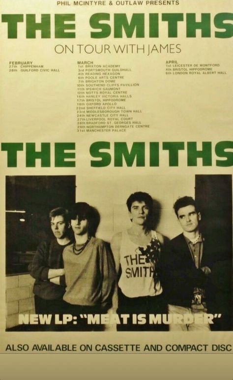 The Smiths Poster, St Georges Hall, Brixton Academy, Sheffield City, The Smiths, Royal Court, Royal Albert Hall, Tour Posters, Morrissey