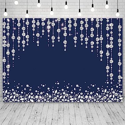 Denim And Diamonds Party Decorations, Denim And Diamonds Party, Diamond Theme Party, Diamonds And Denim Party, Bday Brunch, Navy Blue Party, Diamond Theme, Diamond Photography, Glitter Backdrop