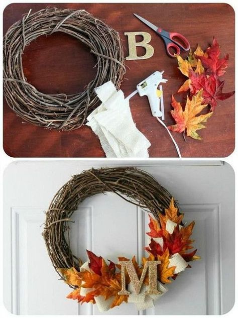 Thanksgiving Wreaths Diy, Dekoratívne Vence, Thanksgiving Decorations Diy, Dekor Diy, Thanksgiving Diy, Diy Thanksgiving, Fall Deco, Diy Outdoor Decor, Thanksgiving Wreaths